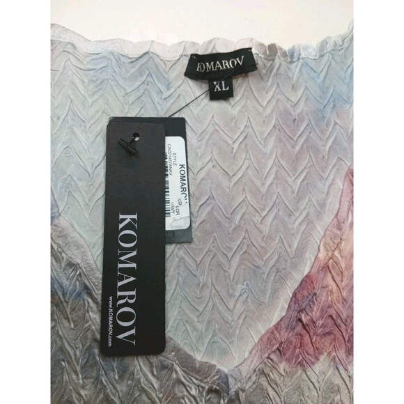 Komarov Dress Sz XL Charmeuse Pastel Floral Midi Slip Sleeveless Slip-on NWT - Picture 10 of 16